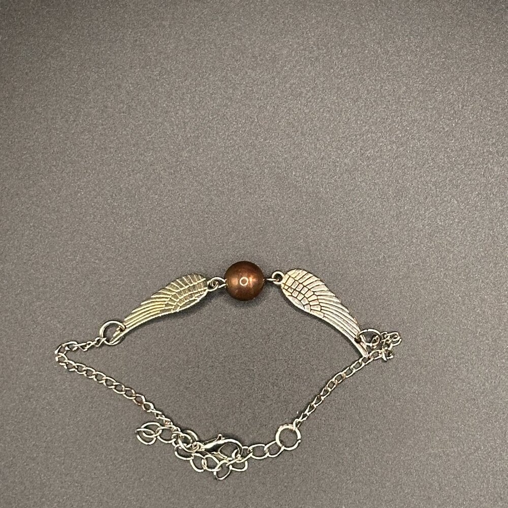 Angel Wing Bracelet Silver Tone Adjustable Dainty Minimalist